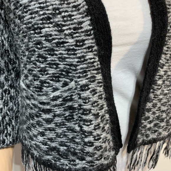 LOFT Open Front Cardigan fringe hem Wool Blend XS P - Picture 6 of 11